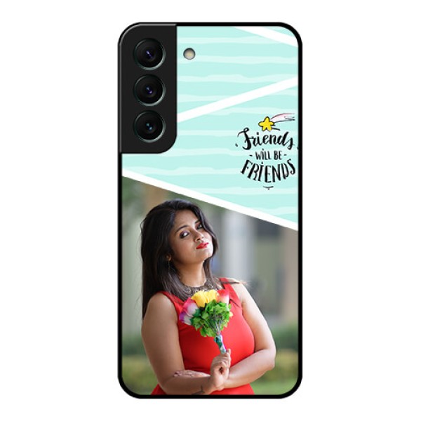 Galaxy S22 5G Custom Glass Phone Case - Friends Picture Icon Design Galaxy S22 5G Custom Glass Phone Case - Friends Picture Icon Design