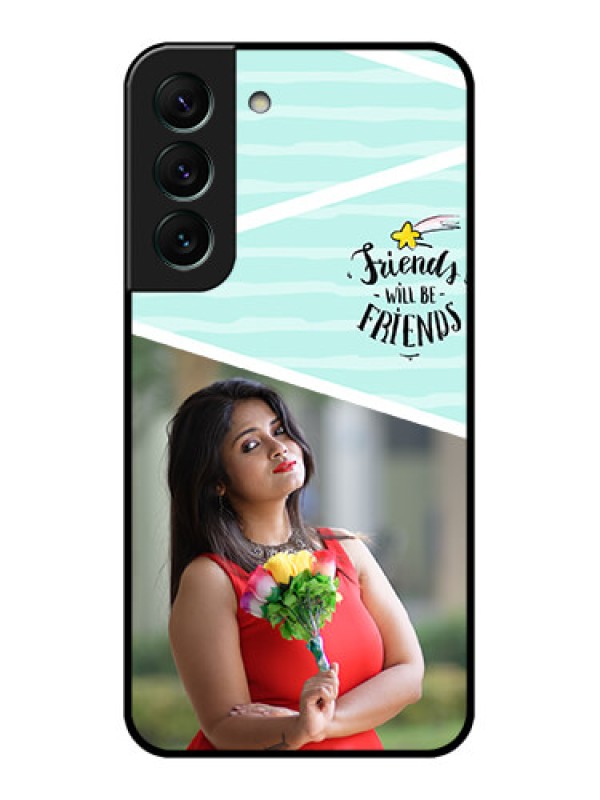 Custom Galaxy S22 5G Custom Glass Phone Case - Friends Picture Icon Design