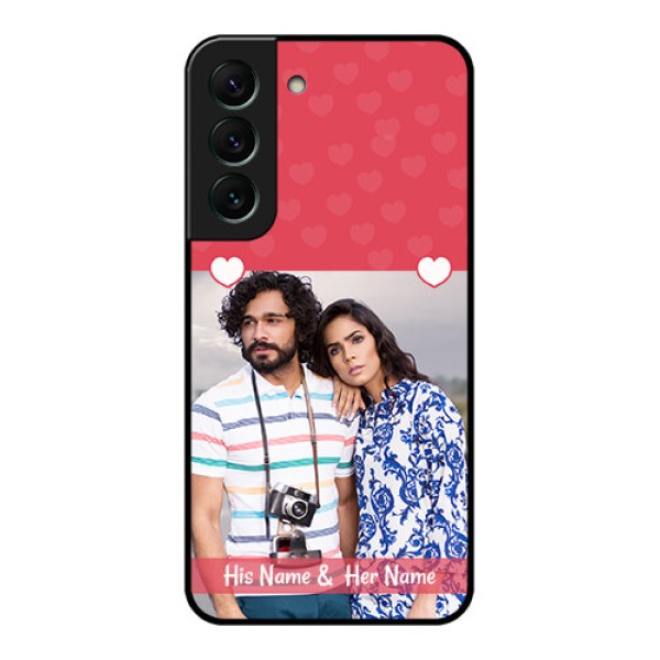 Galaxy S22 5G Photo Printing on Glass Case - Simple Love Design