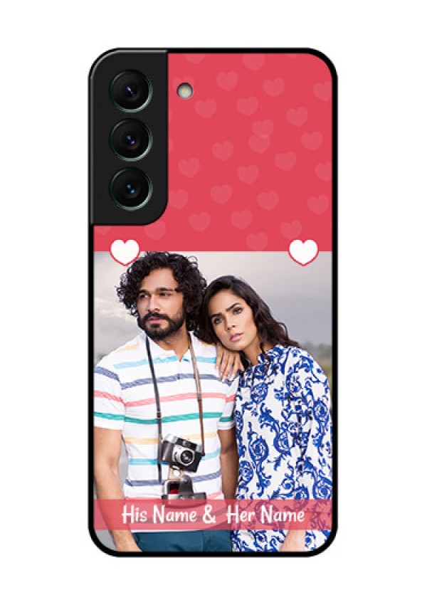 Galaxy S22 5G Photo Printing on Glass Case - Simple Love Design