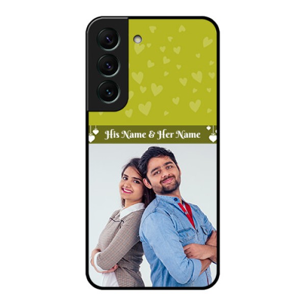 Galaxy S22 5G Custom Glass Phone Case - You & Me Heart Design