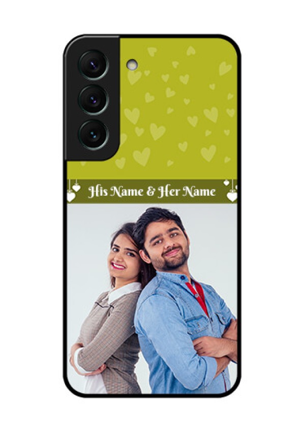Galaxy S22 5G Custom Glass Phone Case - You & Me Heart Design