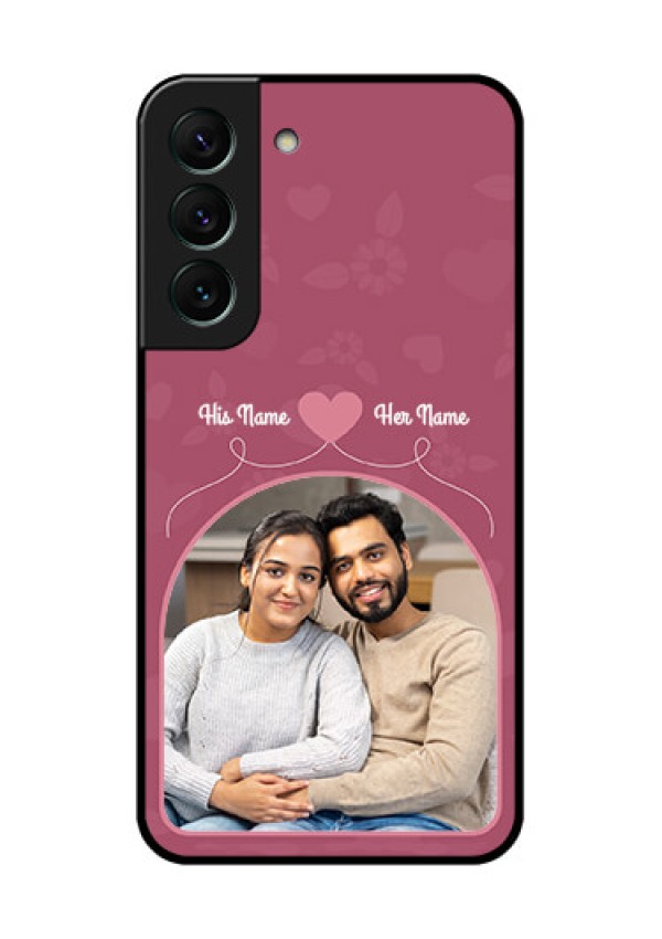 Galaxy S22 5G Photo Printing on Glass Case - Love Floral Design
