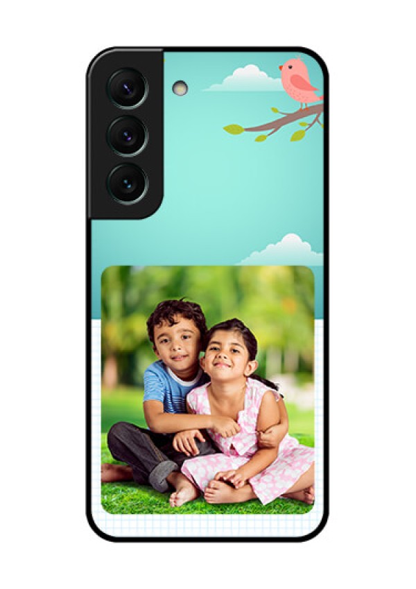 Galaxy S22 5G Photo Printing on Glass Case - Doodle love Design