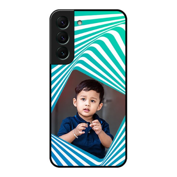 Galaxy S22 5G Personalized Glass Phone Case - Abstract Spiral Design