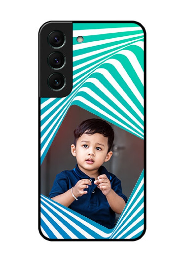 Galaxy S22 5G Personalized Glass Phone Case - Abstract Spiral Design