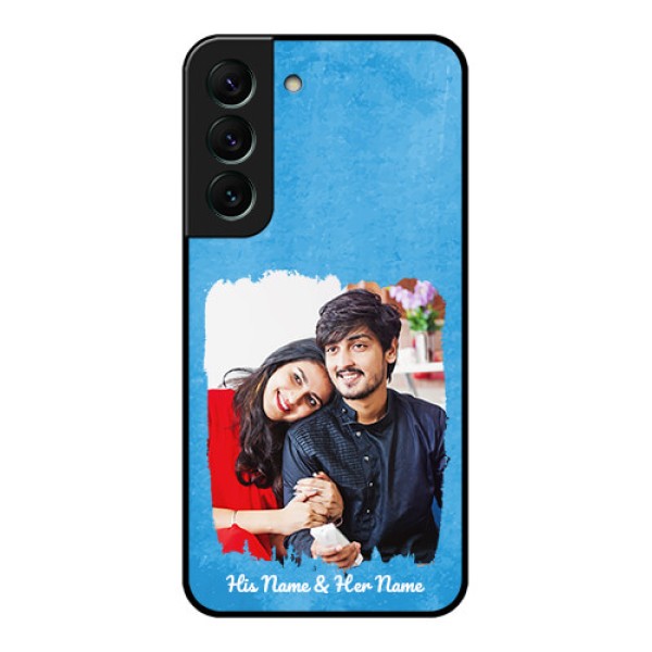 Galaxy S22 5G Custom Glass Phone Case - Blue Color Vintage Design