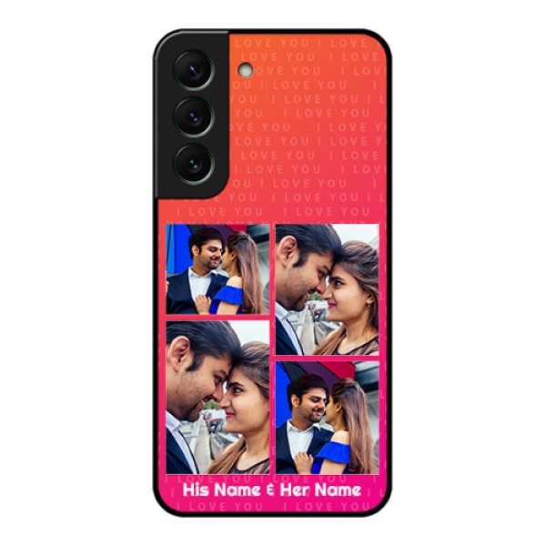 Galaxy S22 5G Custom Glass Phone Case - I Love You Pink Design