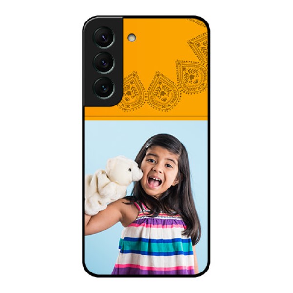 Galaxy S22 5G Personalized Glass Phone Case - Photo Wedding Design