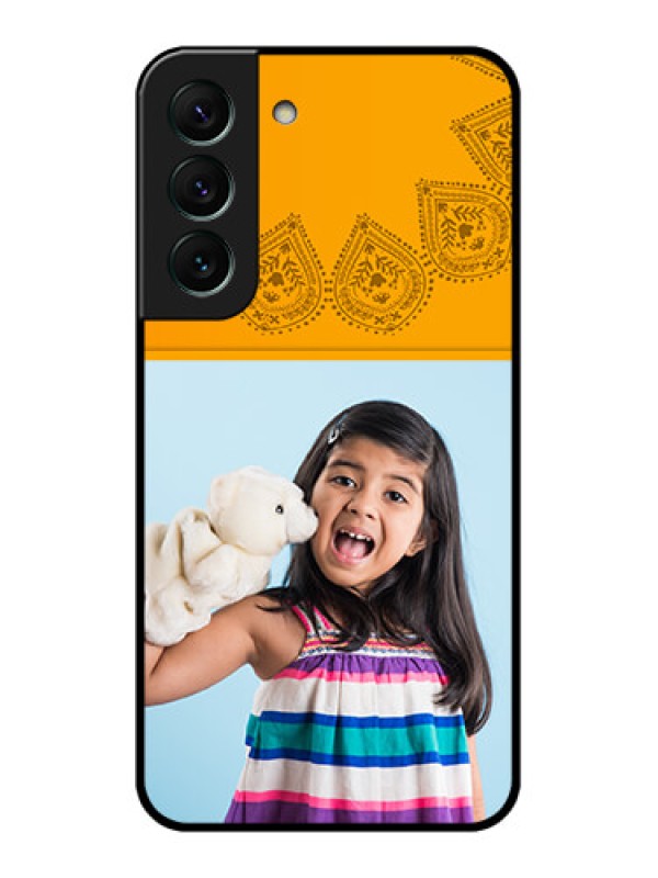 Custom Galaxy S22 5G Personalized Glass Phone Case - Photo Wedding Design