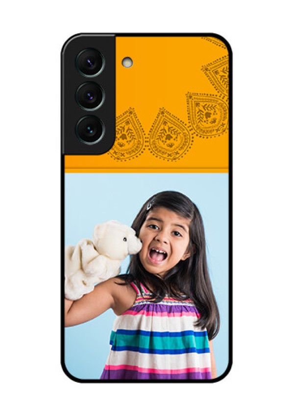 Galaxy S22 5G Personalized Glass Phone Case - Photo Wedding Design
