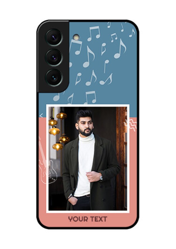 Galaxy S22 5G Photo Printing on Glass Case - with Color Musical Note Design