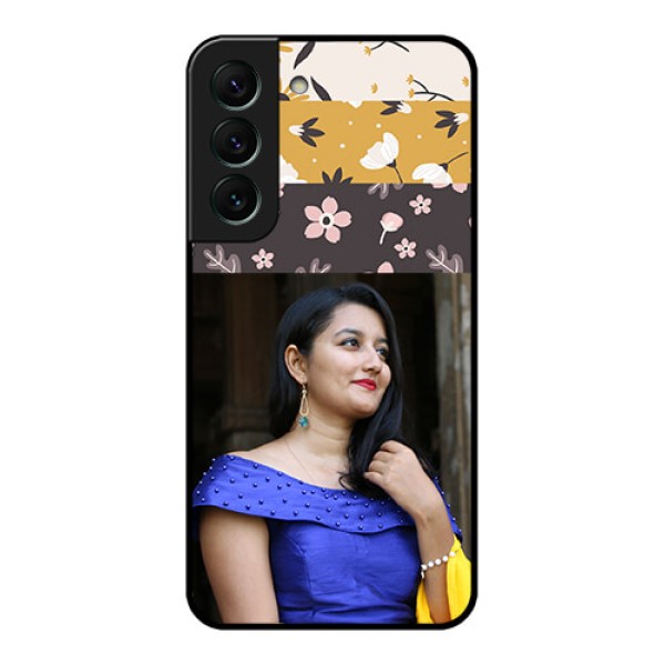 Galaxy S22 5G Custom Glass Phone Case - Stylish Floral Design
