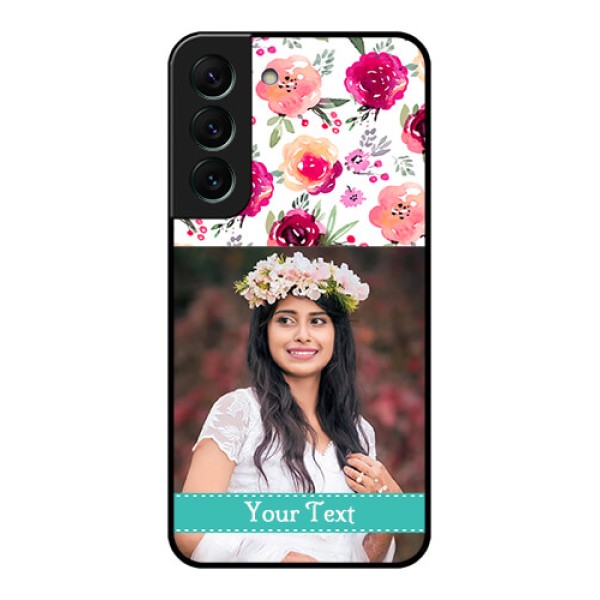 Galaxy S22 5G Custom Glass Phone Case - Watercolor Floral Design
