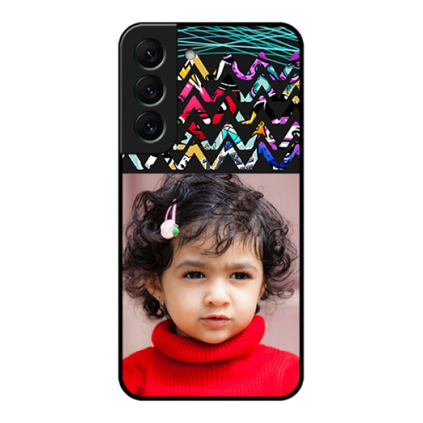 Galaxy S22 5G Personalized Glass Phone Case - Neon Abstract Design