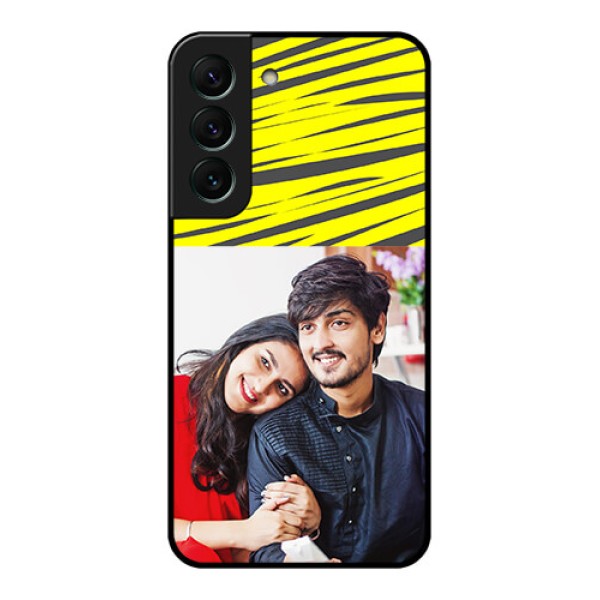 Galaxy S22 5G Photo Printing on Glass Case - Yellow Abstract Design