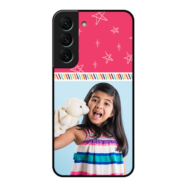 Galaxy S22 5G Personalized Glass Phone Case - Line art design