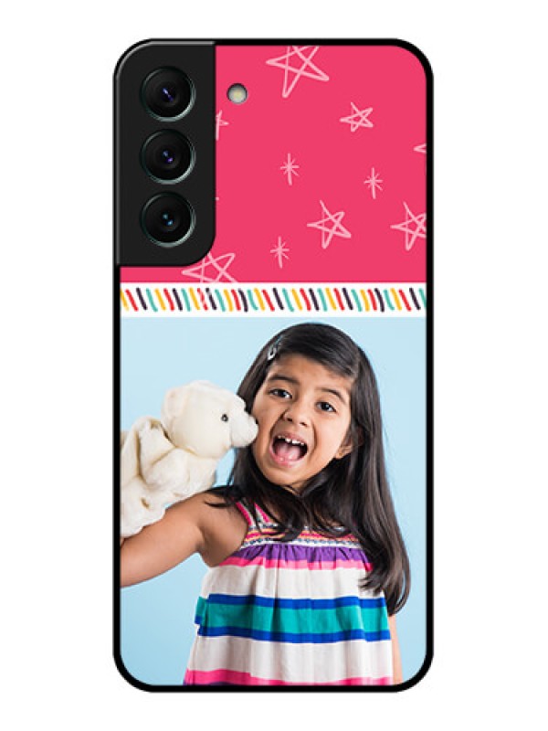 Custom Galaxy S22 5G Personalized Glass Phone Case - Line art design