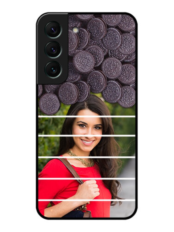 Custom Galaxy S22 5G Custom Glass Phone Case - with Oreo Biscuit Design