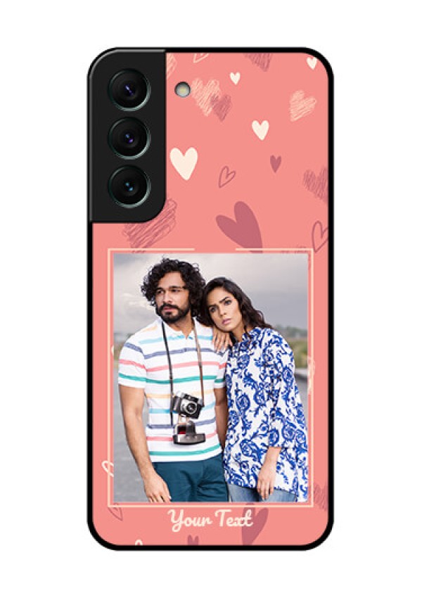 Galaxy S22 5G Custom Glass Phone Case - Love doodle art Design
