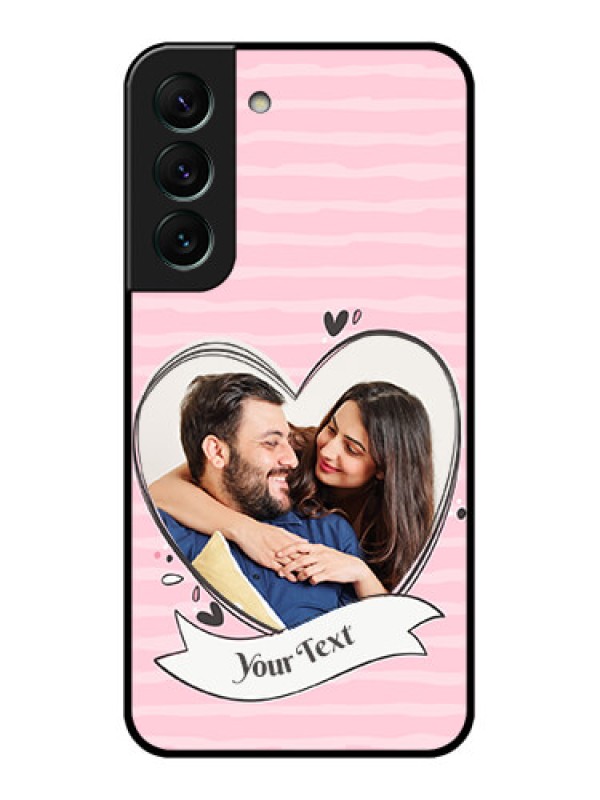 Custom Galaxy S22 5G Custom Glass Phone Case - Vintage Heart Design