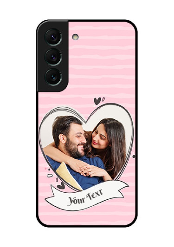 Galaxy S22 5G Custom Glass Phone Case - Vintage Heart Design