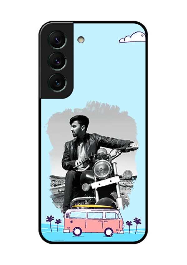 Galaxy S22 5G Photo Printing on Glass Case - Travel & Adventure Design