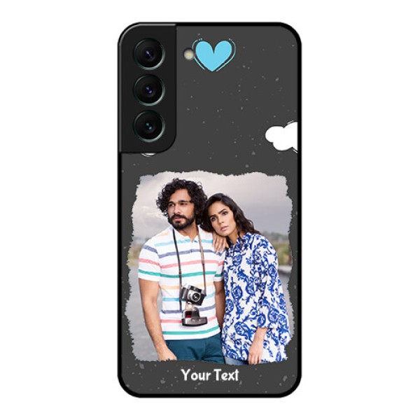 Galaxy S22 5G Custom Glass Phone Case - Splashes with love doodles Design Galaxy S22 5G Custom Glass Phone Case - Splashes with love doodles Design