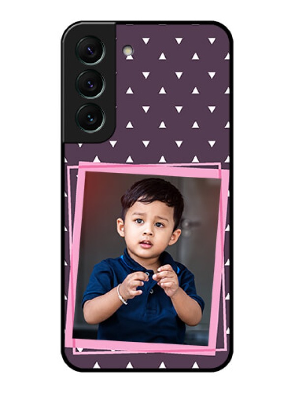 Custom Galaxy S22 5G Custom Glass Mobile Case - Triangle Pattern Dotted Design