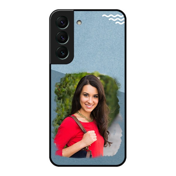 Galaxy S22 5G Custom Glass Mobile Case - Grunge Line Art Design