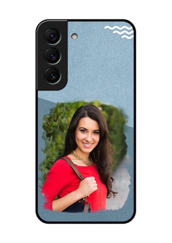 Galaxy S22 5G Custom Glass Mobile Case - Grunge Line Art Design