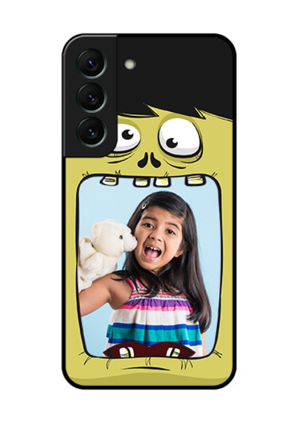 Galaxy S22 5G Personalized Glass Phone Case - Cartoon monster back case Design