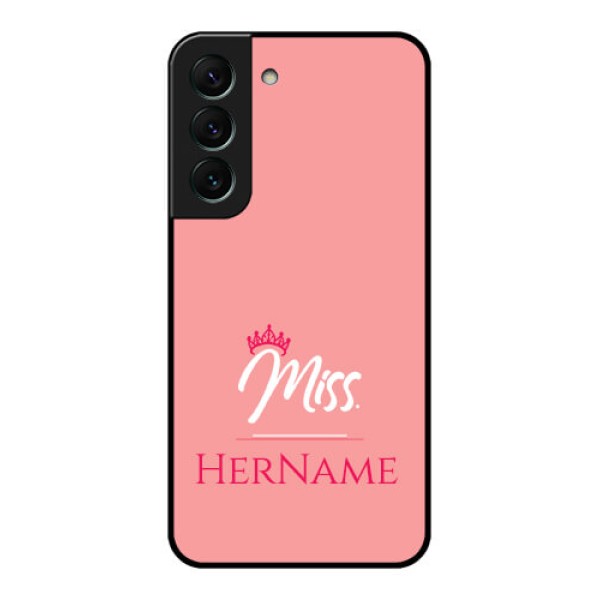 Galaxy S22 5G Custom Glass Phone Case Mrs with Name