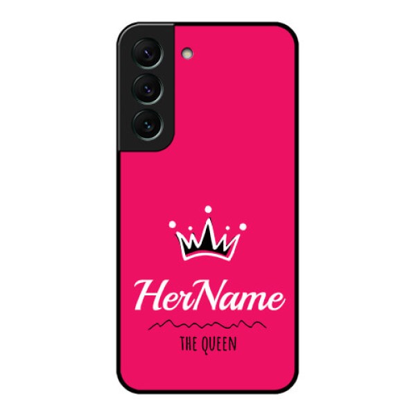 Galaxy S22 5G Glass Phone Case Queen with Name Galaxy S22 5G Glass Phone Case Queen with Name