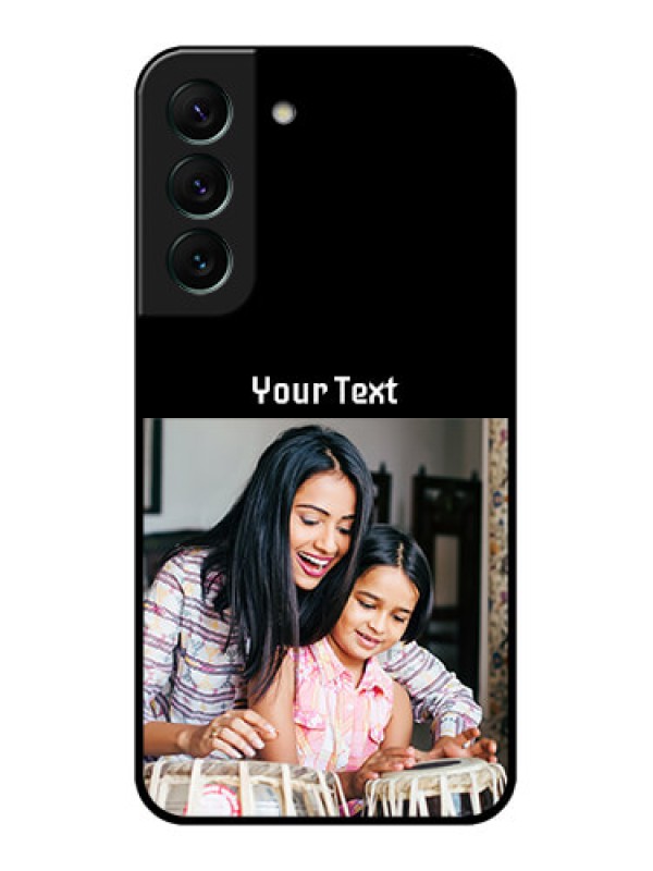 Custom Galaxy S22 5G Photo with Name on Glass Phone Case