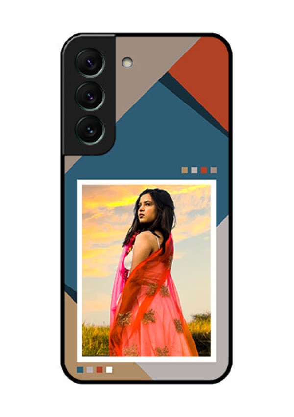 Galaxy S22 5G Personalized Glass Phone Case - Retro color pallet Design