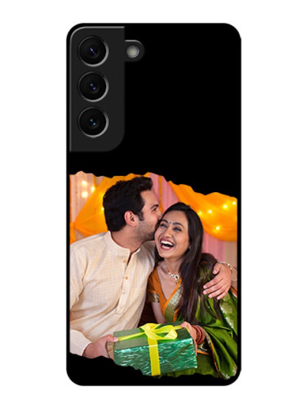 Custom Galaxy S22 5G Custom Glass Phone Case - Tear-off Design