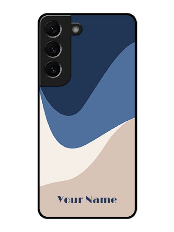 Custom Galaxy S22 5G Custom Glass Phone Case - Abstract Drip Art Design