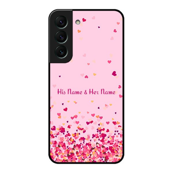 Galaxy S22 5G Photo Printing on Glass Case - Floating Hearts Design Galaxy S22 5G Photo Printing on Glass Case - Floating Hearts Design