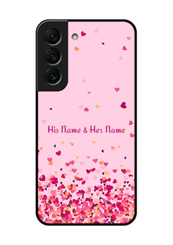 Galaxy S22 5G Photo Printing on Glass Case - Floating Hearts Design