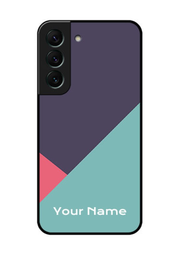 Galaxy S22 5G Custom Glass Mobile Case - Tri Color abstract Design