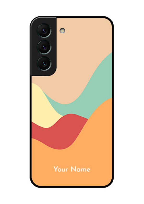 Galaxy S22 5G Personalized Glass Phone Case - Ocean Waves Multi-colour Design