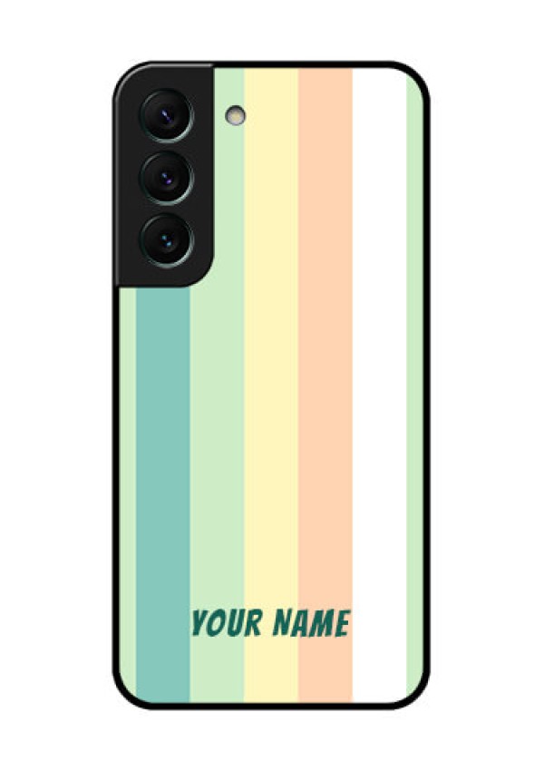 Galaxy S22 5G Photo Printing on Glass Case - Multi-colour Stripes Design