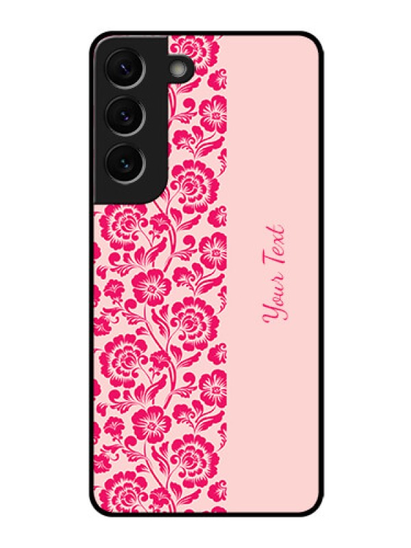 Custom Galaxy S22 5G Custom Glass Phone Case - Attractive Floral Pattern Design