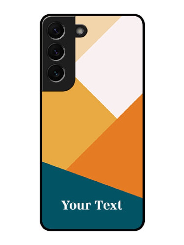 Custom Galaxy S22 5G Personalized Glass Phone Case - Stacked Multi-colour Design