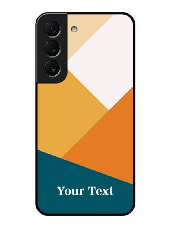 Custom Galaxy S22 5G Personalized Glass Phone Case - Stacked Multi-colour Design