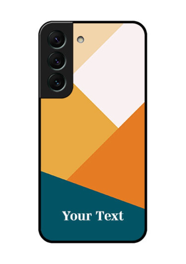 Galaxy S22 5G Personalized Glass Phone Case - Stacked Multi-colour Design