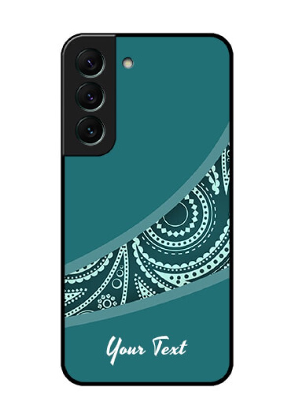 Galaxy S22 5G Photo Printing on Glass Case - semi visible floral Design