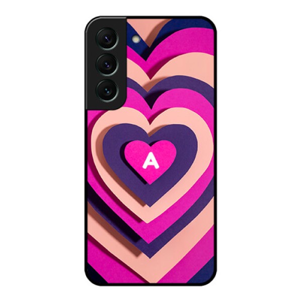 Galaxy S22 5G Custom Glass Mobile Case - Cute Heart Pattern Design