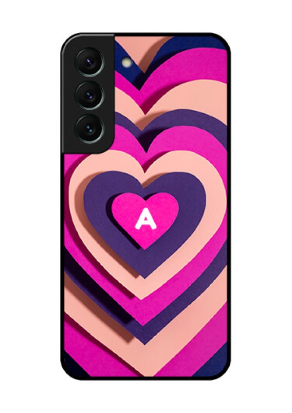 Galaxy S22 5G Custom Glass Mobile Case - Cute Heart Pattern Design